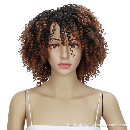 Competitive afro Kinky curl unprocessed passion twist  dark red human synthetic hair wigs synthetic braiding hair wigs for woman